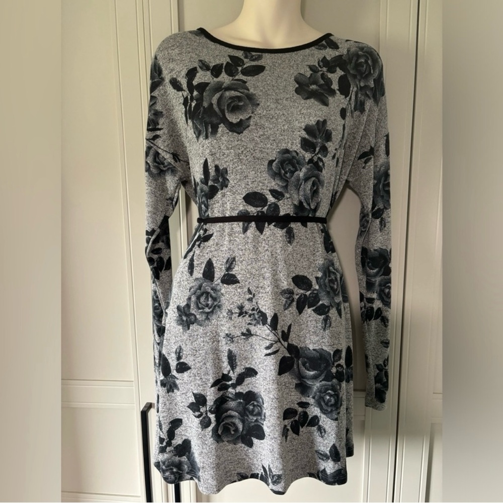 Floral Gray Maternity Dress/Long Shirt